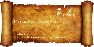 Piroska Levente névjegykártya
