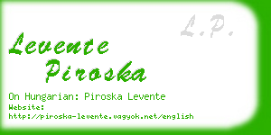levente piroska business card